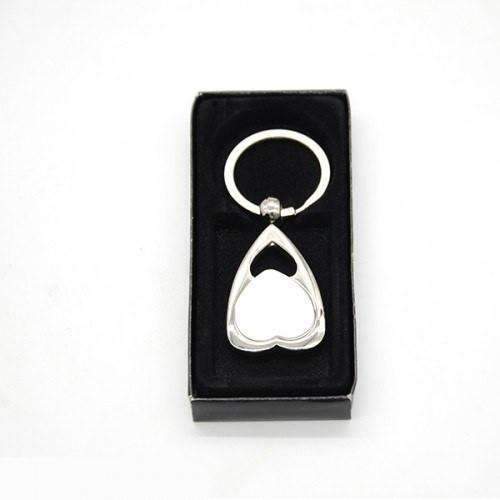 Double heart metal keyring