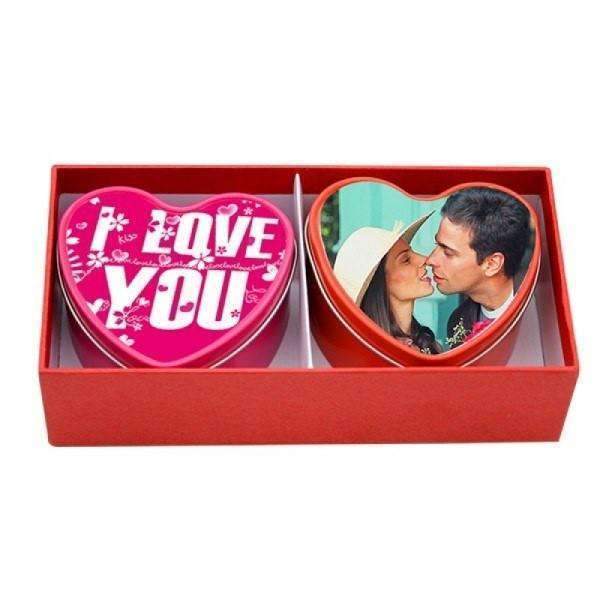 Love heart tins & Scented Candles - Red