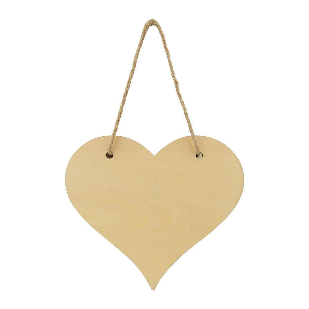 Natural MDF Heart door plaque