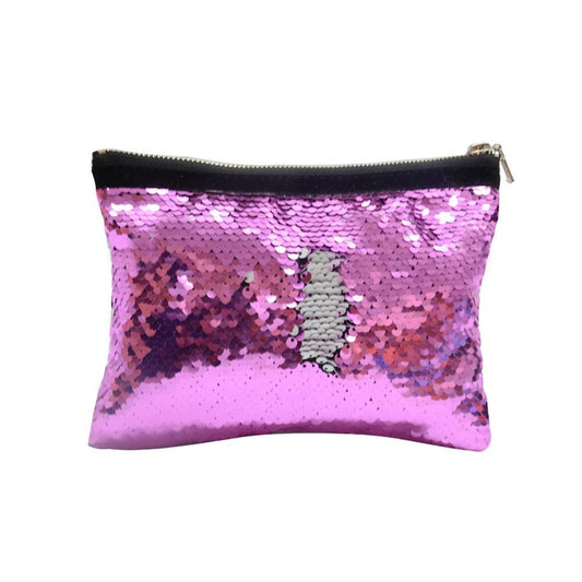 Pink Sequin cosmetic pouch - 15 x 20 cm