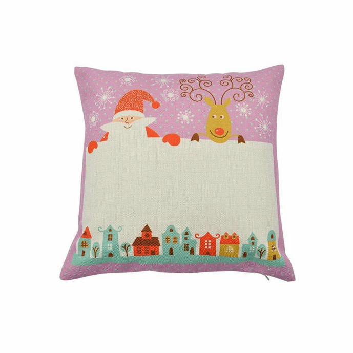 Pre-Printed Linen Cushion cover - Pink