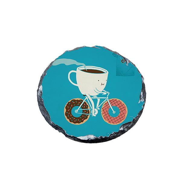 Rock slate round coaster